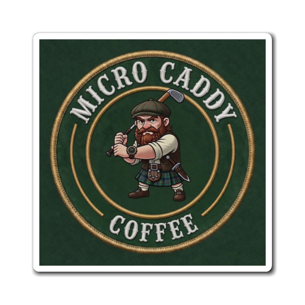 Magnet — Micro Caddy Coffee Vintage Golf & Coffee Logo Magnet